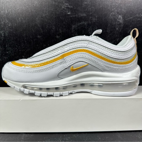 NIKE AIR MAX 97 WHITE UNIVERSITY GOLD WOMENS SHOES SIZE 5.5 YELLOW NEW - Picture 8 of 10